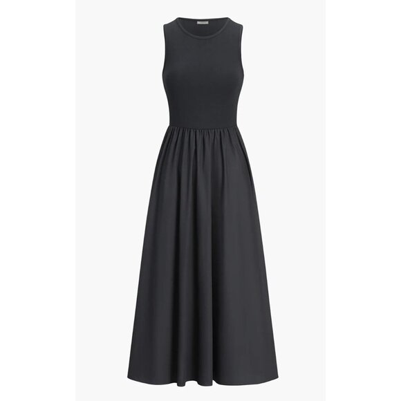 NWT Commense Womens Black Sleeveless Maxi Dress With Pockets ~Size Medium - Picture 9 of 12